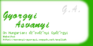gyorgyi asvanyi business card